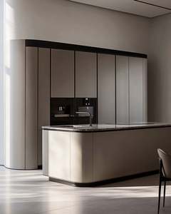 Armoires en acier inoxydable de luxe léger, personnalisées, haut de gamme, pour la cuisine, meubles de rangement pour la cuisine - Product Image 3