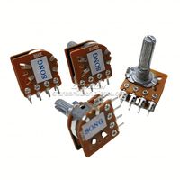 Potenciómetro B50K B100K de 8 pines de doble banda con rosca central tipo 16, resistencia Variable para control de volumen estéreo, tipo 1, tipo 2