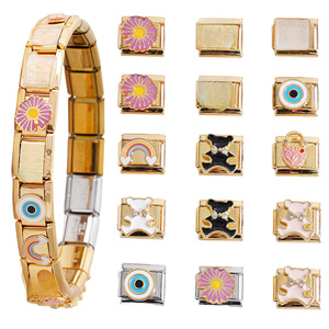 DIY Charm Bracelet Modular Zinc Alloy Interchangeable Charms Unisex Fashion Jewelry Accessory Set - Product Image 1