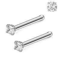 Bijoux de nez en acier chirurgical 316L sertis de zircone cubique