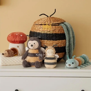 Cesta de Almacenamiento Decorativa de Jacinto de Agua con Forma de Cara de Animal, Personalizada, para Sala de Estar, Juguetes para Niños, OEM de Vietnam - Product Image 4