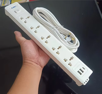 Multiprise de style britannique à 15 prises, 2 ports USB, 1 port USB-C, cordon d'extension en cuivre de 3 m, prise haute puissance de qualité export, vente en gros d'usine