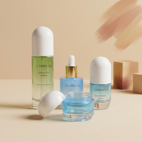 Flacon de luxe en verre dépoli de 30 ml 50 g avec pompe à lotion, compte-gouttes et pulvérisateur, pour emballage cosmétique, pot de crème pour le visage avec couvercles