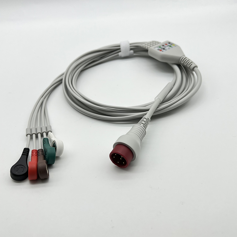 original 6pin ECG cable for zoncare snap connector