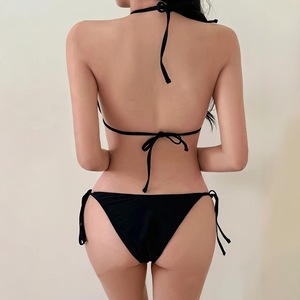 Nuevo conjunto de <span class=keywords><strong>bikini</strong></span> de tres piezas para mujer 2026, sexy, estilo Spice Girls, con efecto push-up para busto pequeño, halter con cordones. - Product Image 2