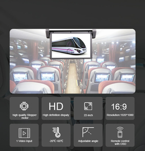 Écran de voiture à bas prix du fabricant, écran publicitaire HD de 22 <span class=keywords><strong>pouces</strong></span>, écran rabattable pour toit, télévision de voiture commerciale pour bus, autocar, bateau, train - Product Image 2