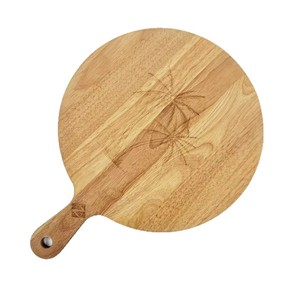 Planche à découper ronde en bois de caoutchouc 40x30x1.5cm pour la cuisine, pour couper les légumes et les fruits - Product Image 1