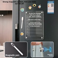 Aimant transparent pour réfrigérateur, calendrier en acrylique, panneau d'affichage pour messages, autocollant effaçable pour la maison, planificateur, mémo d'écriture, Premium