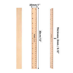 <span class=keywords><strong>Regla</strong></span> de Medición de <span class=keywords><strong>Madera</strong></span> Foska de <span class=keywords><strong>30</strong></span> <span class=keywords><strong>cm</strong></span>, Superficie Lisa y Resistente a la Flexión, 2 Escalas, para Estudiantes, Profesores y Proveedores de Aulas - Product Image 2
