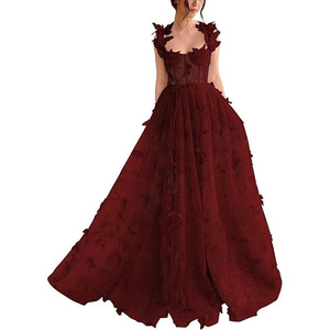 <span class=keywords><strong>Vestido</strong></span> de Fiesta de <span class=keywords><strong>Noche</strong></span> para Dama de Gran Venta 2025, Vestidos de Novia Personalizados, <span class=keywords><strong>Vestido</strong></span> Largo y Elegante de <span class=keywords><strong>Playa</strong></span> para Mujer con Apliques de Mariposas de Encaje - Product Image 5