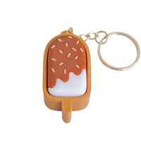 6 styles de porte-clés clicker crème glacée, jouet anti-stress imprimé en 3D PLA, mignon, motifs sucette, chat, pastèque