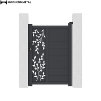 Porte principale piétonne en alliage d'aluminium découpée au laser, thermolaquée, pour villas, ouverture simple automatique, antirouille