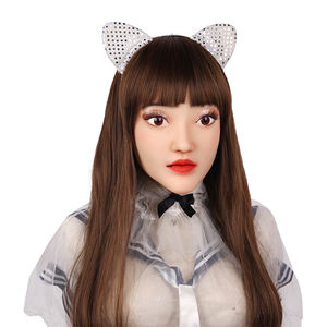 Femme Halloween Silicone Simulation Visage Poupée Masque Couvre-chef Chauve Beauté Masque Visage - Product Image 3