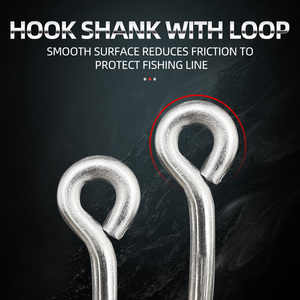 10884 câu cá móc thêm mạnh mẽ thép không gỉ jigging trò chơi lớn trolling Vòng tròn móc nước mặn cá ngừ sống mồi cá móc - Product Image 4