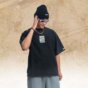 เสื้อยืดผู้ชายสไตล์วินเทจ ขาดๆ แบบลำลอง คอกลม แขนสั้น สตรีทแวร์ - Product Image 3
