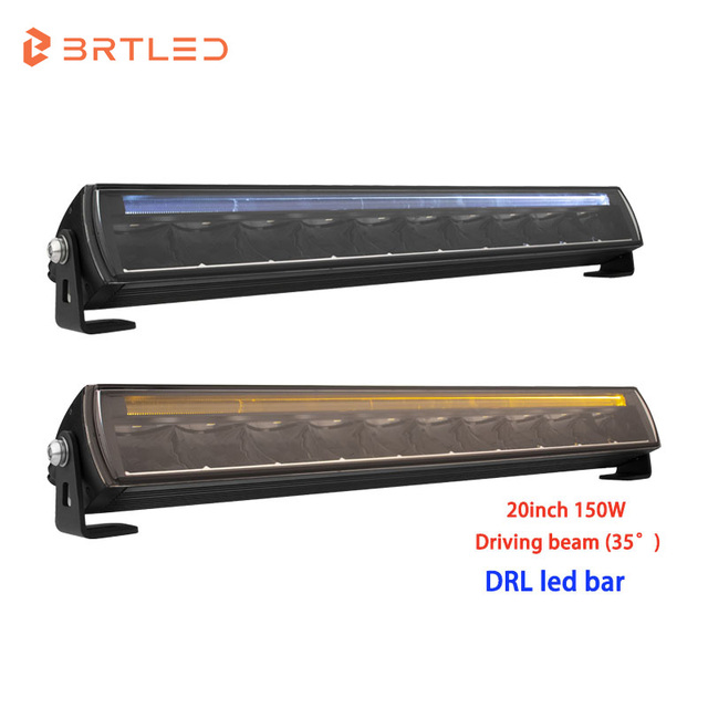 BRTLED 20inch 150W UV White LED Bar Lights for Car Offroad Truck 4X4 Roof-New IP68 Waterproof Ultra Slim