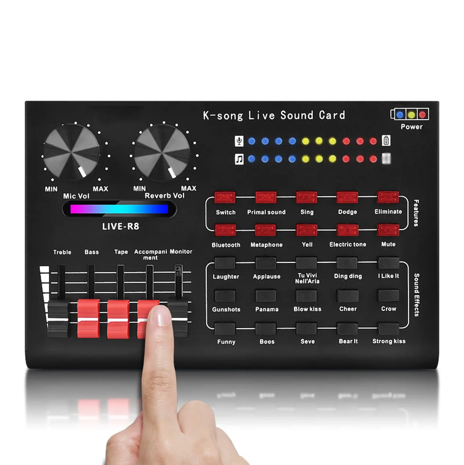 Ses değiştirici ses mikseri için canlı ses kartı çoklu ses efektleri ses mikseri şarkı ekipmanları