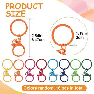 Anneau de porte-clés plat fendu de qualité supérieure, en acier inoxydable plaqué, avec fermoir mousqueton en métal, pour la fabrication de bijoux DIY - Product Image 2