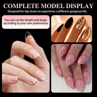Haute qualité 600 pièces/boîtes amande canard carré acrylique faux ongles presse sur conseils court demi-couverture ongles conseils