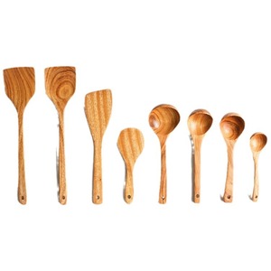 Wooden Spoon And Spatula Kit 7 Pieces Hand Wash Only For Cooking Utensils - Product Image 5