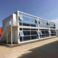 Bureau modulaire professionnel en structure acier, maison préfabriquée moderne en verre pour villas, complexes hôteliers et hôtels