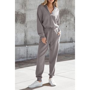 Women's 2 Piece Sweater Set <b>Zip</b> <b>Up</b> Sweatshirt Jogger Sweatpants Tracksuit Casual Outfit Breathable Full Sleeve - Product Image 5
