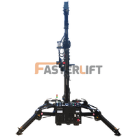 Grue araignée Fasterlift 1,5-8 tonnes, électrique/essence/diesel, hauteur de levage 25 m, moteur Honda CE, double alimentation, haute performance