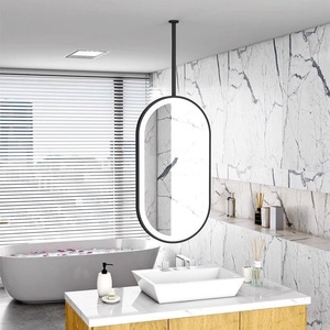 <span class=keywords><strong>Specchio</strong></span> da <span class=keywords><strong>Bagno</strong></span> Ovale a Sospensione Bifacciale con Luce LED Intelligente, <span class=keywords><strong>Cornice</strong></span> in Lega di Alluminio, Design Moderno, Montaggio a Soffitto - Product Image 3