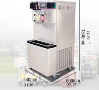Nouvelle machine à crème glacée molle et gelato professionnelle à grande capacité, certifiée ETL, 2-en-1, saveurs mixtes, en acier inoxydable, avec distributeurs transparents