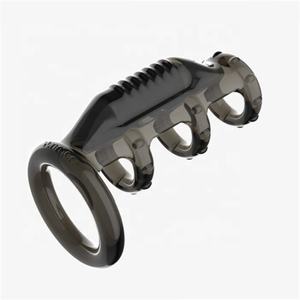 Jouets sexuels masculins en silicone forts manchon de pénis vibrant transparent et anneau pénien pour préservatifs - Product Image 3