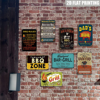 Letrero Metálico con Reglas para Barbacoa, Decoración Retro para Pared de Patio Trasero con Reglas Divertidas de Parrilla y Cerveza para Patio y Cocina al Aire Libre