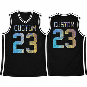 Maillot de basket personnalisé scintillant pour femme – Nom et numéro d'équipe personnalisables – Tenue de sport à paillettes - Product Image 4