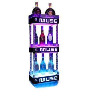 Logo kustom cahaya Led anggur minuman keras bir wiski Absolut Vodka malam pub akrilik botol LED glorifier wine presenter