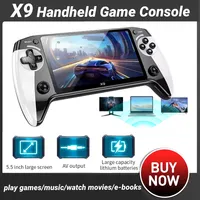 Console de jeu portable rétro X9 Saker, écran IPS HD 5,5 pouces 480x854, batterie 1500 mAh, plus de 20000 jeux classiques, connexion TV