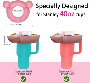 Cute Bear Silicone Reusable Snack Bowl & Tray for 40 oz for Tumbler <b>Cups</b> with Handle Multi-color - Product Image 5