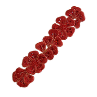 Chaîne de fleurs en strass 3D avec garniture en fil et perles de verre à coudre pour vêtements de mariage