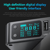 Baterai Mini UPS 10400mAh DR2P yang Dapat Diganti untuk Router WiFi, Modem, Kamera CCTV, POE, Catu Daya Cadangan DC, Layar LCD