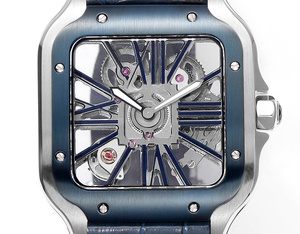 Fashion Trend Automatic Mechanical <b>Watch</b> Sapphire Crystal Mirror Five Bead Chain Stainless Steel Strap Square <b>Case</b> - Product Image 1