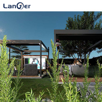Kit de pergola persienne en aluminium rétractable électrique étanche pour extérieur avec arche et gazebo pour pavillon de jardin