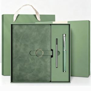 Customized Diary Blue Leather Cover Business Book Box Gift Magnetic <b>Notebook</b> With Refill and Usb Flash Drive Set - Product Image 1