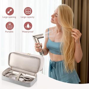 Sac de rangement portable en cuir PU imperméable et tendance pour sèche-cheveux et fer à boucler, avec fermeture éclair, idéal pour coiffeur - Product Image 2