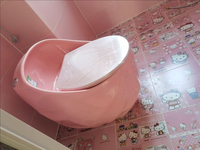 WC en céramique monobloc à poser au sol, forme œuf, couleur personnalisée, bleu rond, pour salle de bain d'hôtel, Foshan