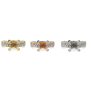 Anillo de compromiso de oro blanco de 18 quilates con diseño de X y engaste de diamantes de varias filas, regalo personalizado para cumpleaños de esposa - Product Image 4