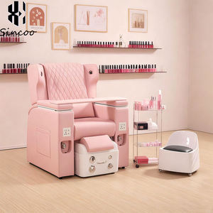 Fauteuil de pédicure rose moderne pour salon de manucure, fauteuil de pédicure spa, fauteuil de pédicure avec massage et haut-parleur Bluetooth - Product Image 1