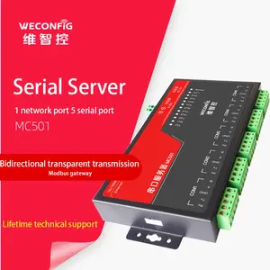 WECONFIGシリアルポートサーバーMC501 5つのシリアルポートと1つのネットワークポート双方向プロトコル透過伝送