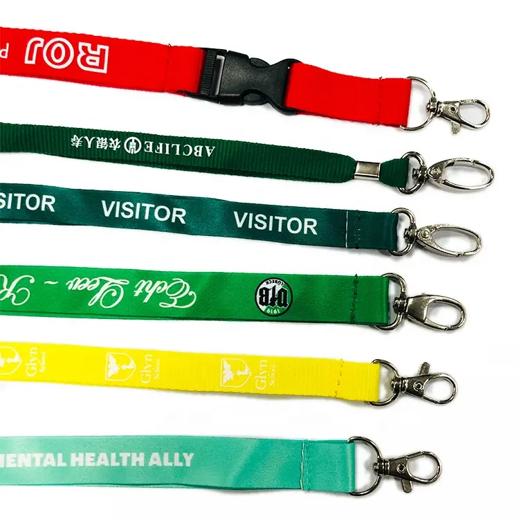 Pabrik Grosir Logo Kustom Silkscreen Cetakan Poliester Masker Lanyard dan Pemegang Kartu