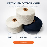 Fil OE mélangé en coton recyclé et polyester, haute ténacité, fils personnalisés pour la fabrication de chaussettes et de serpillères