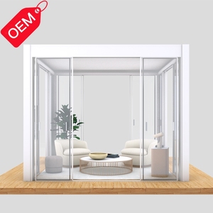 Pergola moderne en aluminium pour l'extérieur, kit de véranda motorisée autoportante avec verre trempé, imperméable, préfabriqué - Product Image 4