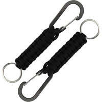 Sangle mousqueton d'urgence en paracorde, porte-clés mousqueton robuste en corde tressée pour hommes et femmes, équipement tactique