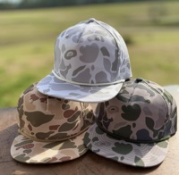 Casquette Snapback Camo Sublimation 5 Panneau Personnalisé de Haute Qualité avec Corde Casquette de Camouflage en Cuir Patch Hip Hop Chapeau à Bord Plat